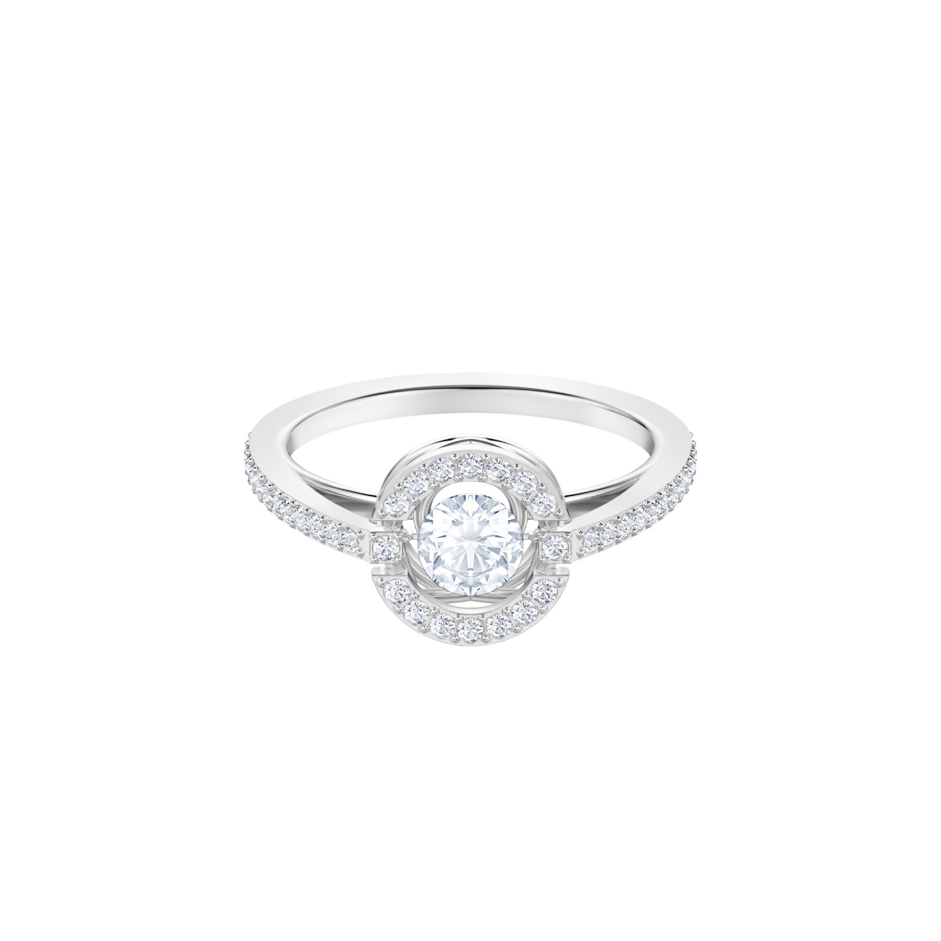 Swarovski Sparkling Dance Round Ring White Rhodium Plated Royal House