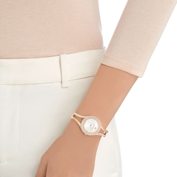 Eternal Watch, Metal bracelet, White, Rose-gold tone PVD