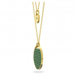 Ginger layered pendant, Green, Gold-tone plated