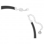 Una Choker, Heart, White, Rhodium plated