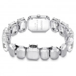 Watch, Octagon cut bracelet, White, Stainless Steel