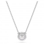 Constella pendant, Round cut, Pavé, White, Rhodium plated
