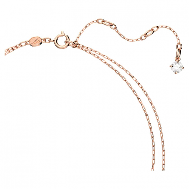 Millenia layered necklace, Octagon cut, Rose gold-tone