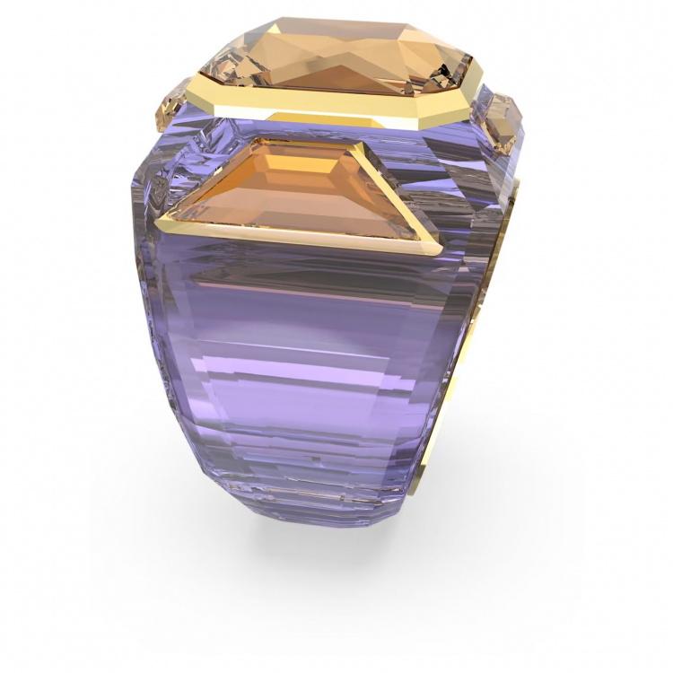 Chroma cocktail ring, Purple, Gold-tone plated