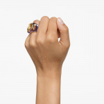 Chroma cocktail ring, Purple, Gold-tone plated