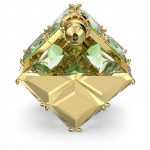 Curiosa stud earring, Single, Green, Gold-tone plated
