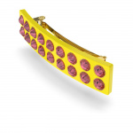 Hair clip, Pink, Gold-tone plated