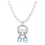 Pod jewelry, Blue, Silver-tone plated