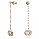 Generation drop earrings, Long, Rose-gold tone plated