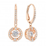 Swarovski Sparkling Dance Pierced Earrings, White, Rose-gold tone plated