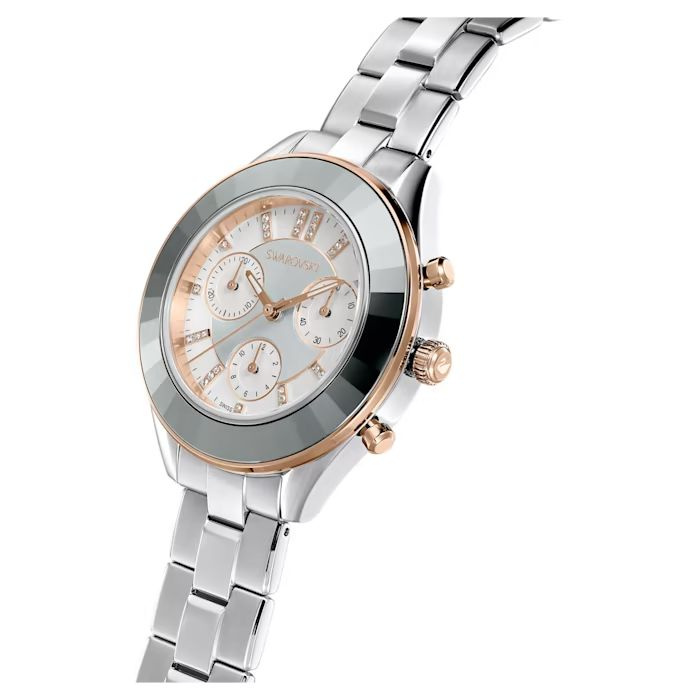 Octea Lux Sport watch, Metal bracelet, White
