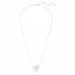 Volta necklace Bow, Small, White, Rhodium plated