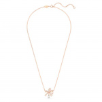 Volta necklace Bow, Small, White, Rose gold-tone plated