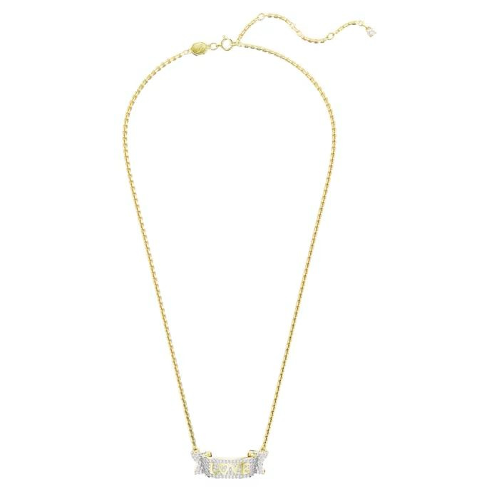 Volta Love necklace White, Gold-tone plated