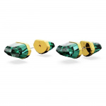 Lucent stud earrings Green, Gold-tone plated