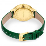 Octea Nova watch Swiss Made, Leather strap, Green, Gold-tone finish