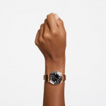 37mm watch Swiss Made, Metal bracelet, Black, Rose gold-tone finish