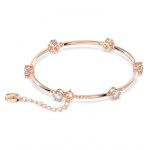 Constella bangle Round cut, White, Rose gold-tone plated