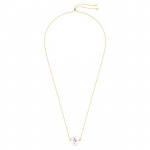 Curiosa necklace Floating chaton, Pink, Gold-tone plated