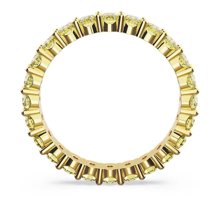 Matrix ring Round cut, Yellow, Gold-tone plated