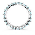 Matrix ring Round cut, Blue, Rhodium plated