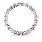 Matrix ring Round cut, Pink, Rhodium plated