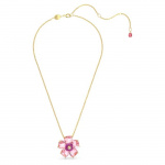 Florere necklace Flower, Pink, Gold-tone plated