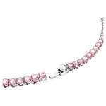 Matrix Tennis necklace Round cut, Small, Pink, Rhodium plated