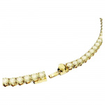 Matrix Tennis necklace Round cut, Small, Yellow, Gold-tone plated