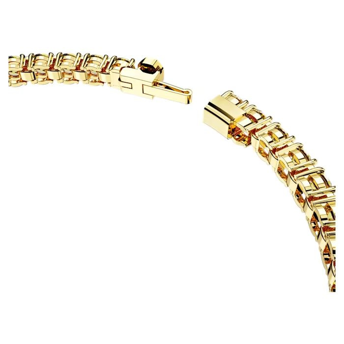 Matrix Tennis bracelet Round cut, Small, Yellow, Gold-tone plated