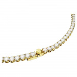 Matrix Tennis necklace Round cut, Small, White, Gold-tone plated