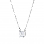 Attract Necklace, White, Rhodium plated