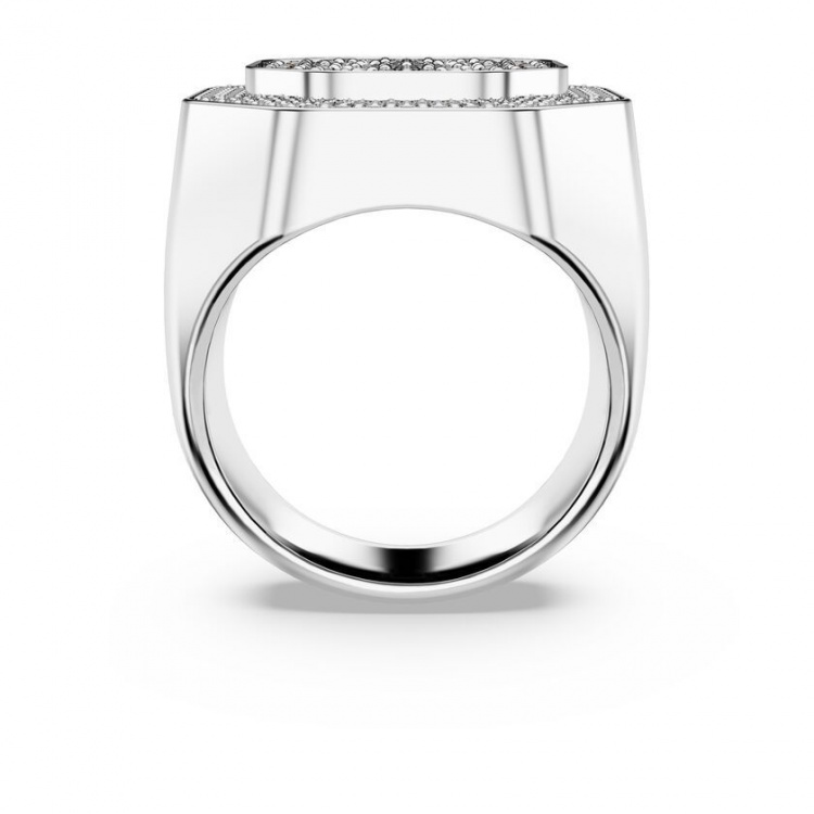 Dextera cocktail ring Octagon shape, White, Rhodium plated