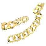 Dextera necklace Statement, Mixed links, Large, White, Gold-tone plated