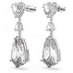 Mesmera drop earrings Mixed cuts, White, Rhodium plated