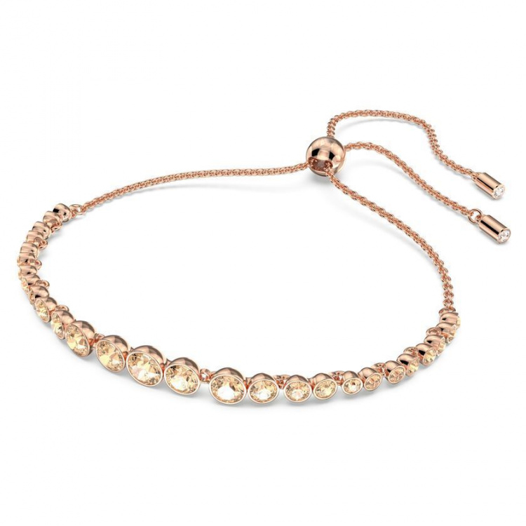 Emily bracelet Mixed round cuts, Pink, Rose gold-tone plated
