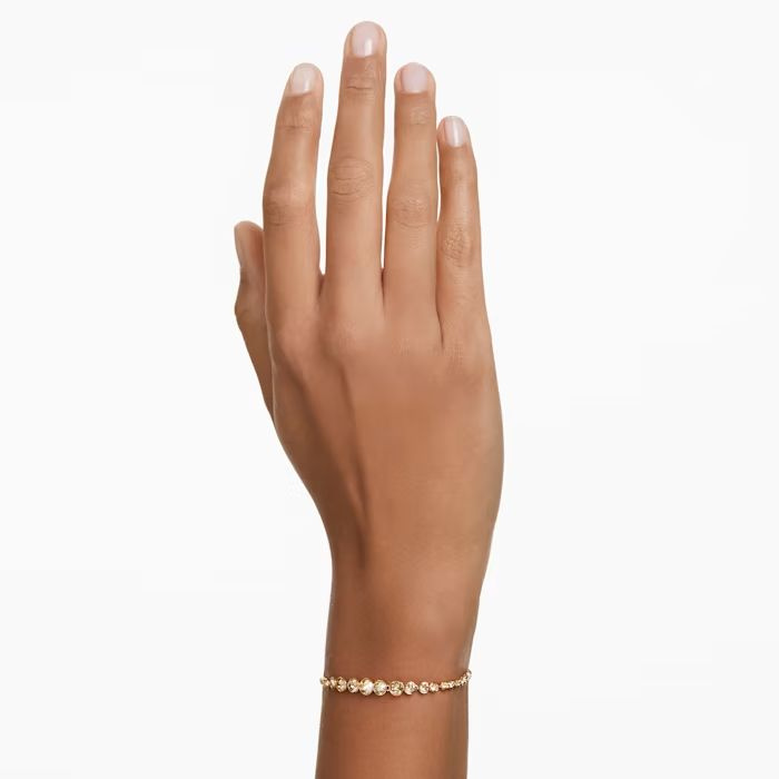 Emily bracelet Mixed round cuts, Pink, Rose gold-tone plated