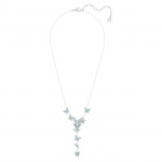 Lilia Y necklace Butterfly, Blue, Rhodium plated