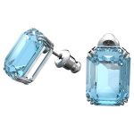 Millenia stud earrings, Octagon cut crystals, Blue