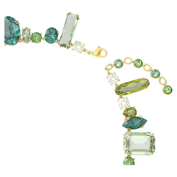 Gema necklace, Green, Gold-tone plated