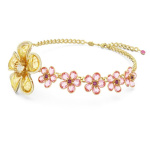 Florere choker Flower, Multicolored, Gold-tone plated