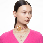 Florere choker Flower, Multicolored, Gold-tone plated