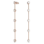 Constella drop earrings Round cut, White, Rose gold-tone plated