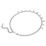 Dextera necklace Mixed cuts, White, Rhodium plated