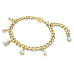 Dextera bracelet Mixed cuts, White, Gold-tone plated
