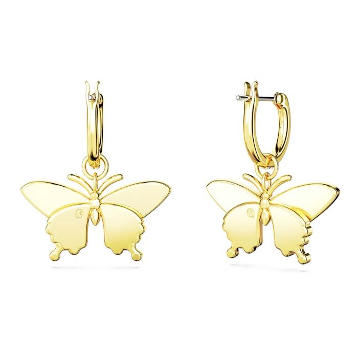 Idyllia drop earrings Butterfly, Multicolored, Gold-tone plated