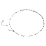 Mesmera necklace Mixed cuts, Scattered design, White, Rhodium plated