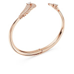 Nice bangle Feather, White, Rose gold-tone plated