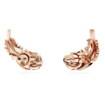 Nice stud earrings Feather, White, Rose gold-tone plated