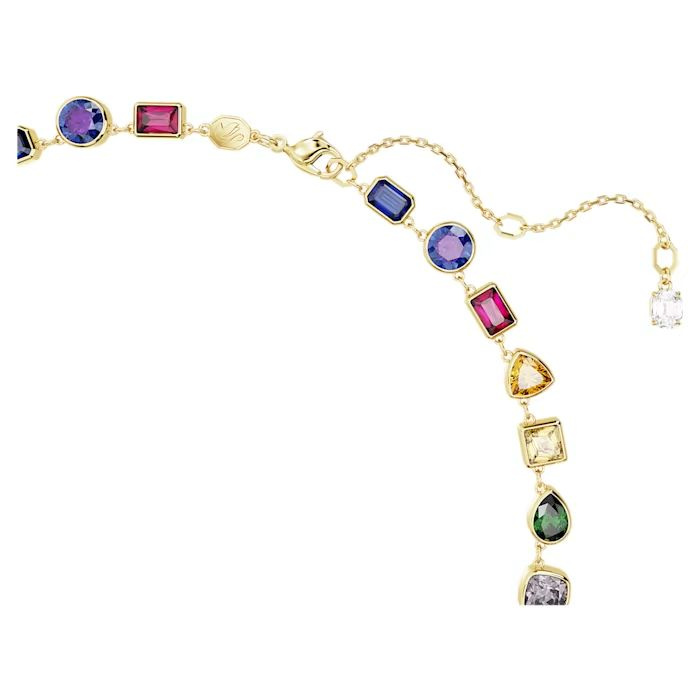 Stilla necklace Mixed cuts, Multicolored, Gold-tone plated
